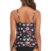 Tempt Me Women Pink Floral Tankini Top Only High Neck Bathing Suit Top Tummy Control Ruched Swimsuit Top Without Bottom M