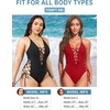 Tempt Me Women Sexy Lace Up One Piece Swimsuit Deep Plunge V Neck High Cut Bathing Suits(Red)