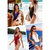 Tempt Me Women Sexy Lace Up One Piece Swimsuit Deep Plunge V Neck High Cut Bathing Suits(Royal Blue)
