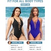 Tempt Me Women Sexy Lace Up One Piece Swimsuit Deep Plunge V Neck High Cut Bathing Suits(Royal Blue)