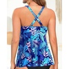 Tempt Me Women Tankini Top Only Flowy Swim Tops V Neck Bathing Suit Top(Blue Leaves)