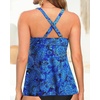 Tempt Me Women Tankini Top Only Flowy Swim Tops V Neck Bathing Suit Top(Blue Paisley)