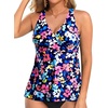 Tempt Me Women Tankini Top Only Flowy Swim Tops V Neck Bathing Suit Top(Colorful Floral)