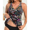 Tempt Me Women Tankini Top Only Flowy Swim Tops V Neck Bathing Suit Top(Colorful Paisley)