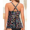 Tempt Me Women Tankini Top Only Flowy Swim Tops V Neck Bathing Suit Top(Colorful Paisley)