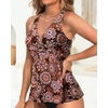 Tempt Me Women Tankini Top Only Flowy Swim Tops V Neck Bathing Suit Top(Mandala)