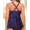 Tempt Me Women Tankini Top Only Flowy Swim Tops V Neck Bathing Suit Top(Star Whole Sky)