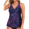 Tempt Me Women Tankini Top Only Flowy Swim Tops V Neck Bathing Suit Top(Star Whole Sky)