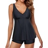Tempt Me Women Two Piece Tankini Swimsuits Swim Tops with Shorts Boyshort Bathing Suits