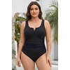 Tempt Me Womens One Piece Swimsuit – Tummy Control Bathing Suit V Wired Ribbed Full Coverage 2026 Swimwear(Black)