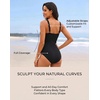 Tempt Me Womens One Piece Swimsuit – Tummy Control Bathing Suit V Wired Ribbed Full Coverage 2026 Swimwear(Black)