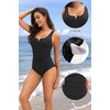 Tempt Me Womens One Piece Swimsuit – Tummy Control Bathing Suit V Wired Ribbed Full Coverage 2026 Swimwear(Black)