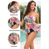 Tempt Me Womens Two Piece Bathing Suits Halter Bandeau Tankini Top Flyaway Swimsuit with Bottoms Tummy Control Swimwear(Tie Dye)
