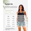 Women Tankini Swimsuits with Shorts – Two Piece Tummy Control Blouson Tankini with Two Pockets Bottom Bathing Suit(Blue Floral)