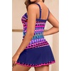 Women Tankini Swimsuits with Skirt – Two Piece Swimsuit Tummy Control Bathing Suits 2025 Swimwear(Pink Tribal)