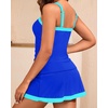 Women Tankini Swimsuits with Skirt – Two Piece Swimsuit Tummy Control Bathing Suits 2025 Swimwear(Royal Blue and Teal)