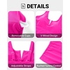 Women Tankini Swimsuits with Skirt – Two Piece Tummy Control Bathing Suit V-Wired 2025 Swimwear(Pink Flower)