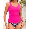 Women Tummy Control Tankini Swimsuits – Colorful Leopard Two Piece Bathing Suit Ruched Top with High Waisted Bottom 2025 Swimwear M