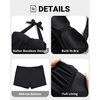 Women Two Piece Tankini with Shorts – Blouson Bathing Suit Halter Bandeau Top Swimsuit with Boyshorts Swimwear(Black)