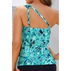 Women’s Swimsuit Tankini Top Only – One Shoulder Swim Top Tummy Control Bathing Suit No Bottom 2025 Swimwear(Green Paisley)
