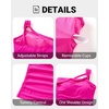 Women’s Swimsuit Tankini Top Only – One Shoulder Swim Top Tummy Control Bathing Suit No Bottom 2025 Swimwear(Pink)