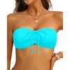 Tempt Me Women Bandeau Bikini Top Strapless Swim Tops Tube Halter Swimsuit Top Only(Aqua)