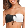 Tempt Me Women Bandeau Bikini Top Strapless Swim Tops Tube Halter Swimsuit Top Only(Black Tribal)