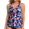 Tempt Me Women Tankini Top Only Flowy Swim Tops V Neck Bathing Suit Top(Colorful Floral)