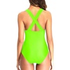 Tempt Me Women Sexy One Piece Swimsuits Deep V Neck Bathing Suits Plunge Hollow Out Swimwear(Neon Green)