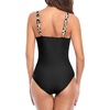 Tempt Me Women Ruched Slimming One Piece Swimsuits Tummy Control Vintage Bathing Suits(Black Leopard-new)