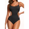 Tempt Me Women’s Cutout One Piece Swimsuits High Cut Monokini Scoop Neck Bathing Suit(Black)