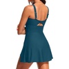 Tempt Me Women’s One Piece Swimdress – Teal V Neck Tummy Control Swimsuit Modest Bathing Suit with Pockets 2026 XL