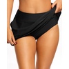 Women Swim Skirt with Pockets – High Waisted Tummy Control Swimsuit Bottom | Built-in brief liner, Wide waistband, Full lining(Black)