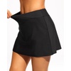 Women Swim Skirt with Pockets – High Waisted Tummy Control Swimsuit Bottom | Built-in brief liner, Wide waistband, Full lining(Black)