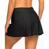 Women Swim Skirt with Pockets – High Waisted Tummy Control Swimsuit Bottom | Built-in brief liner, Wide waistband, Full lining(Black)