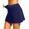 Women Swim Skirt with Pockets – High Waisted Tummy Control Swimsuit Bottom | Built-in brief liner, Wide waistband, Full lining(Navy)