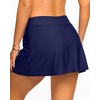 Women Swim Skirt with Pockets – High Waisted Tummy Control Swimsuit Bottom | Built-in brief liner, Wide waistband, Full lining(Navy)