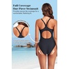 Tempt Me Athletic One Piece Swimsuits for Women | Training, Sport, Racerback, Keyhole, Adjustable straps, Full coverage(Black)