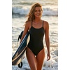 Tempt Me Athletic One Piece Swimsuits for Women | Training, Sport, Racerback, Keyhole, Adjustable straps, Full coverage(Black)