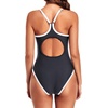 Tempt Me Athletic One Piece Swimsuits for Women | Training, Sport, Racerback, Keyhole, Adjustable straps, Full coverage(Black Color Block)
