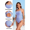 Tempt Me Athletic One Piece Swimsuits for Women | Training, Sport, Racerback, Keyhole, Adjustable straps, Full coverage(Blue Striped-new)