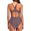 Tempt Me Athletic One Piece Swimsuits for Women | Training, Sport, Racerback, Keyhole, Adjustable straps, Full coverage(Coffee Brown)