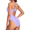 Tempt Me Athletic One Piece Swimsuits for Women | Training, Sport, Racerback, Keyhole, Adjustable straps, Full coverage(Light Purple)