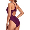 Tempt Me Athletic One Piece Swimsuits for Women | Training, Sport, Racerback, Keyhole, Adjustable straps, Full coverage(Maroon)