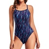 Tempt Me Athletic One Piece Swimsuits for Women | Training, Sport, Racerback, Keyhole, Adjustable straps, Full coverage(Navy Meteor)