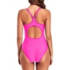 Tempt Me Athletic One Piece Swimsuits for Women | Training, Sport, Racerback, Keyhole, Adjustable straps, Full coverage(Neon Pink)