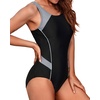Tempt Me Two Piece Vintage Bikini +Athletic One Piece Swimsuits for Women