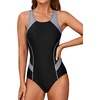 Tempt Me Two Piece Vintage Bikini +Athletic One Piece Swimsuits for Women