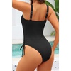 Tempt Me Women Ribbed Swimsuit Tummy Control Bathing Suit 2027 | One piece, Ruched, Adjustable shoulder straps, High cut, Removable cups(Black)