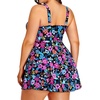 Tempt Me Women’s Plus Size Swim Dress – One Piece Swimsuits Tummy Control Bathing Suit Swimwear 2025(Colorful Floral)